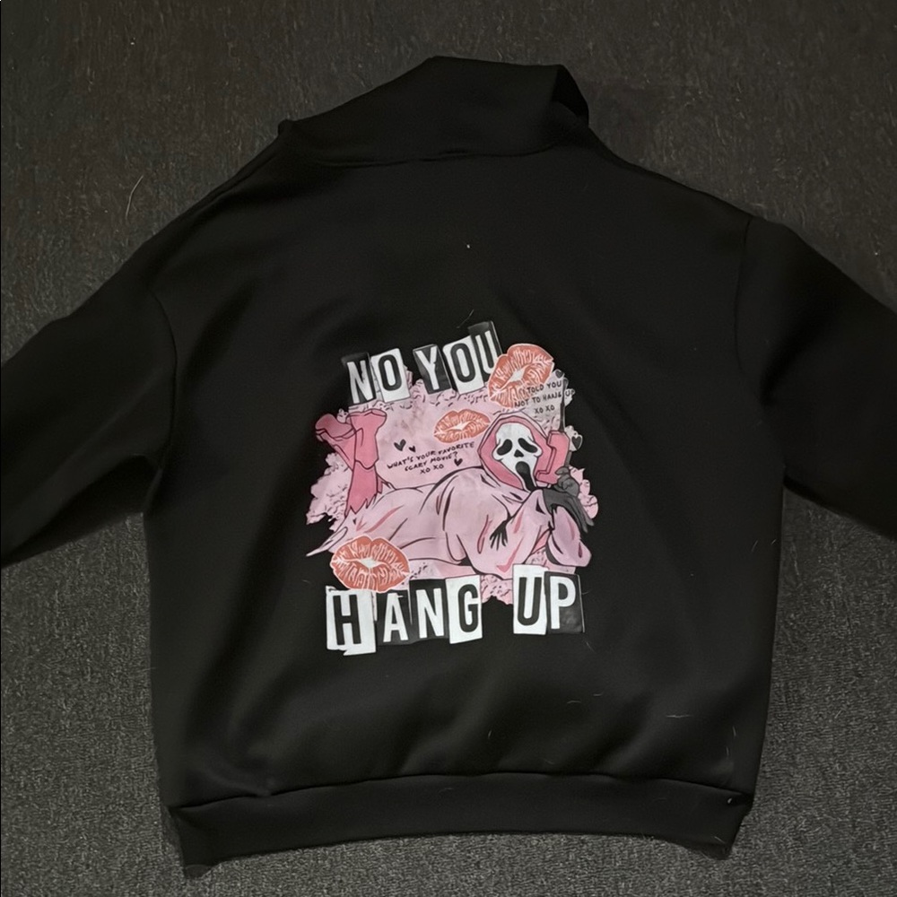 Womens ghost face Black Graphic Sweatshirt